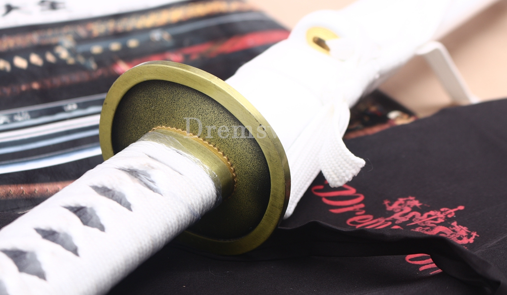 9260 Spring Steel Anime Katana Japanese Samurai Sword Battle Ready Full Tang Shinogi-Zukuri White
