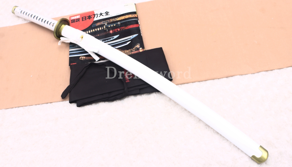 9260 Spring Steel Anime Katana Japanese Samurai Sword Battle Ready Full Tang Shinogi-Zukuri White