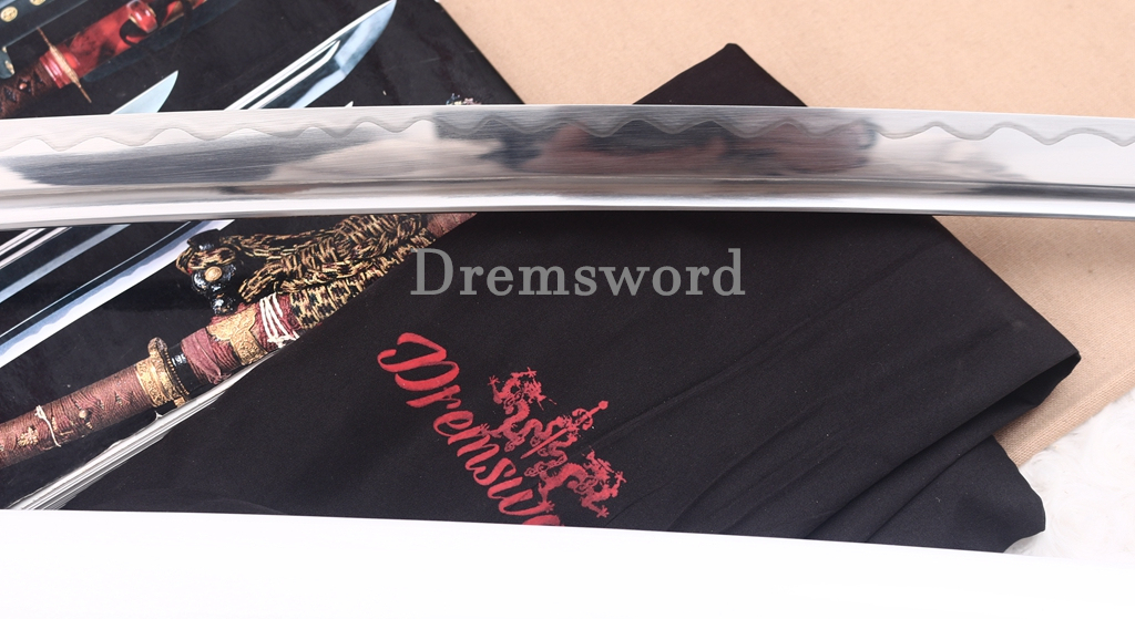 9260 Spring Steel Anime Katana Japanese Samurai Sword Battle Ready Full Tang Shinogi-Zukuri White
