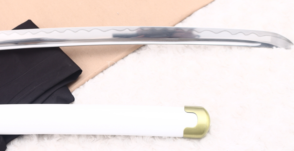 9260 Spring Steel Anime Katana Japanese Samurai Sword Battle Ready Full Tang Shinogi-Zukuri White
