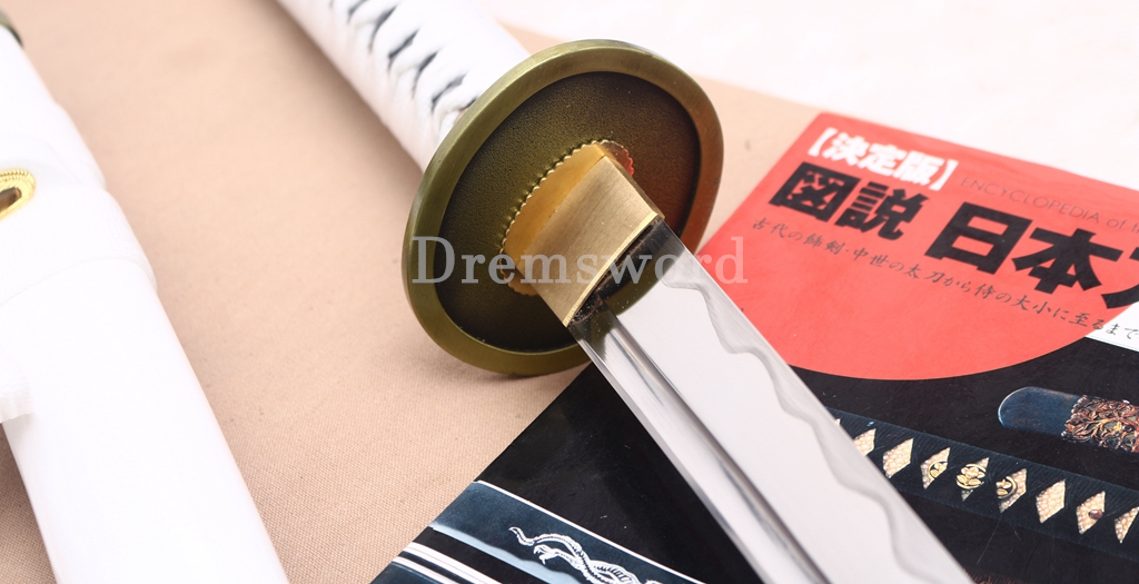 9260 Spring Steel Anime Katana Japanese Samurai Sword Battle Ready Full Tang Shinogi-Zukuri White