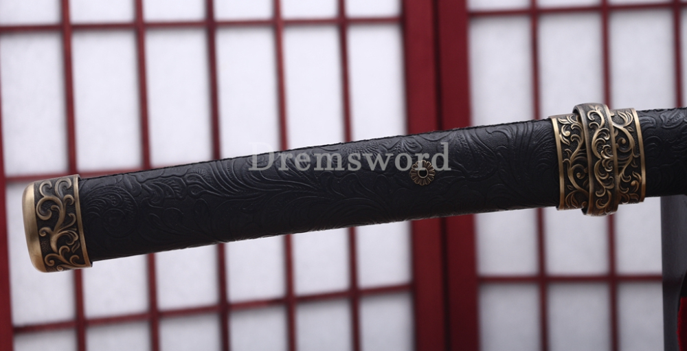 9260 Spring Steel Anime Katana Japanese Samurai Sword Battle Ready Full Tang Shinogi-Zukuri Black