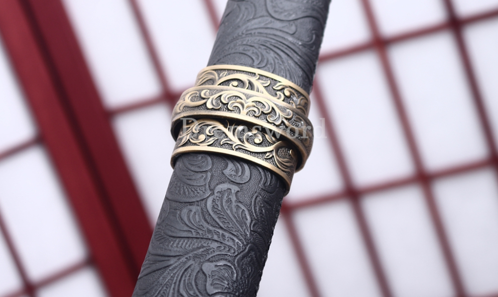 9260 Spring Steel Anime Katana Japanese Samurai Sword Battle Ready Full Tang Shinogi-Zukuri Black