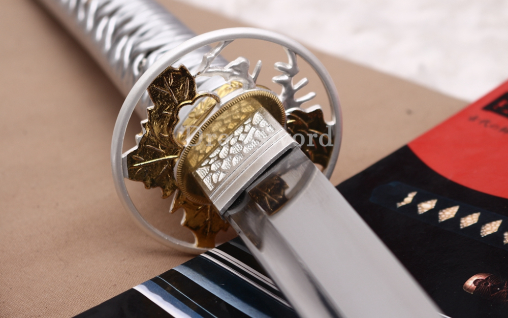 9260 Spring Steel White Katana Japanese Samurai Sword Battle Ready Full Tang Shinogi-Zukuri
