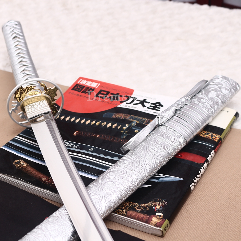 Spring Sword Handmade 9260 Spring Steel Katana Japanese Samurai Sword Battle Ready ...