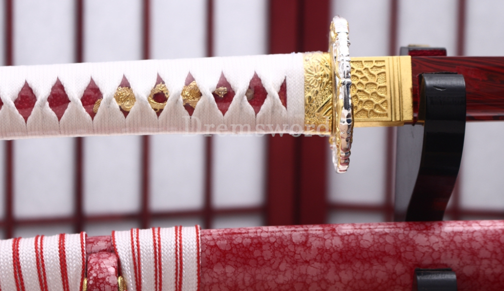 9260 Spring Steel Red Blade Katana Japanese Samurai Sword Battle Ready Full Tang Shinogi-Zukuri