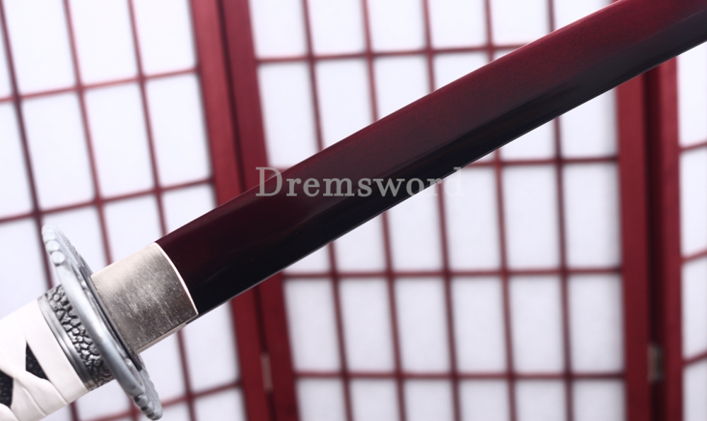 9260 Spring Steel Red Blade Katana Japanese Samurai Sword Battle Ready Full Tang Shinogi-Zukuri