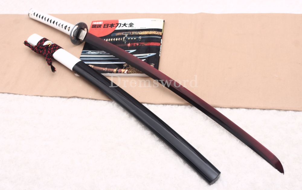 9260 Spring Steel Red Blade Katana Japanese Samurai Sword Battle Ready Full Tang Shinogi-Zukuri