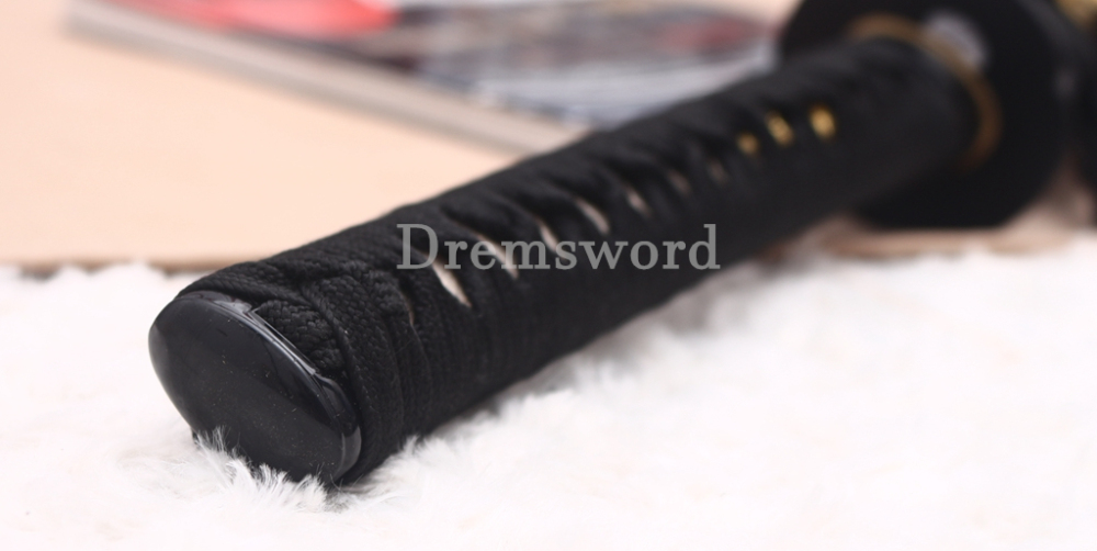 1095 High Carbon Steel Katana Mokko Tsuba Japanese Samurai Functional Battle Sword Shinogi ZUKURI Black Saya