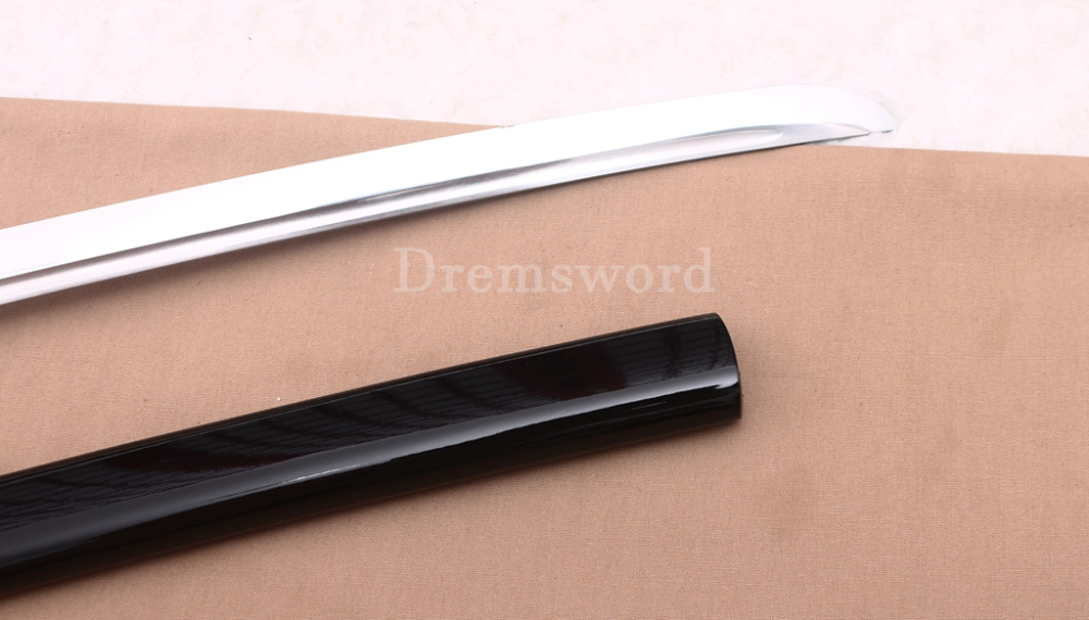 1095 High Carbon Steel Katana Mokko Tsuba Japanese Samurai Functional Battle Sword Shinogi ZUKURI Black Saya