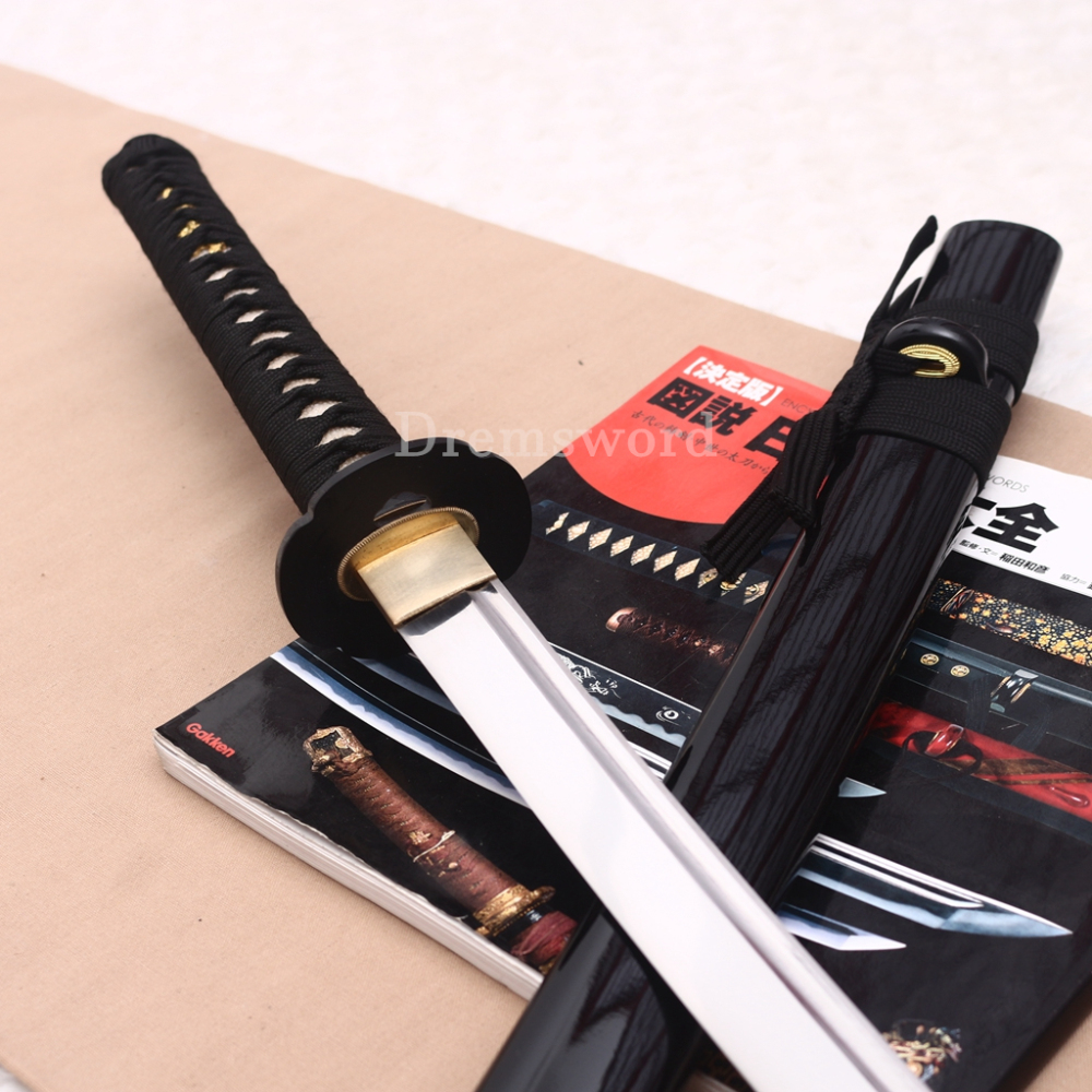 1095 High Carbon Steel Katana Mokko Tsuba Japanese Samurai Functional Battle Sword Shinogi ZUKURI Black Saya