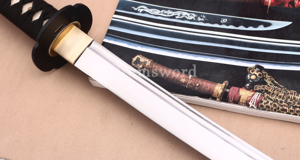 1095 High Carbon Steel Katana Mokko Tsuba Japanese Samurai Functional Battle Sword Shinogi ZUKURI Black Saya