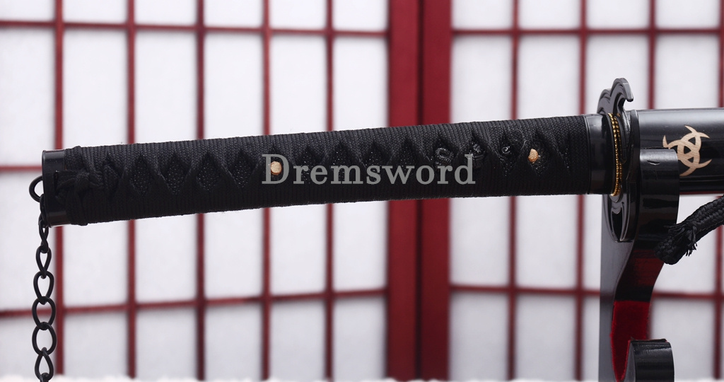 Black Blade 1060 Carbon Steel NARUTO Katana Japanese Samurai Functional Sword Shinogi ZUKURI Black