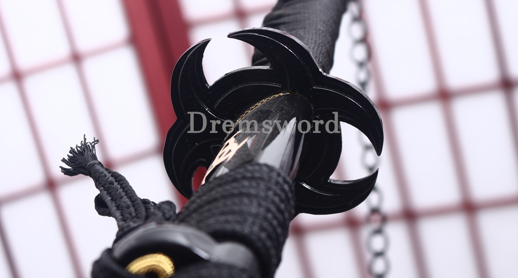 Black Blade 1060 Carbon Steel NARUTO Katana Japanese Samurai Functional Sword Shinogi ZUKURI Black