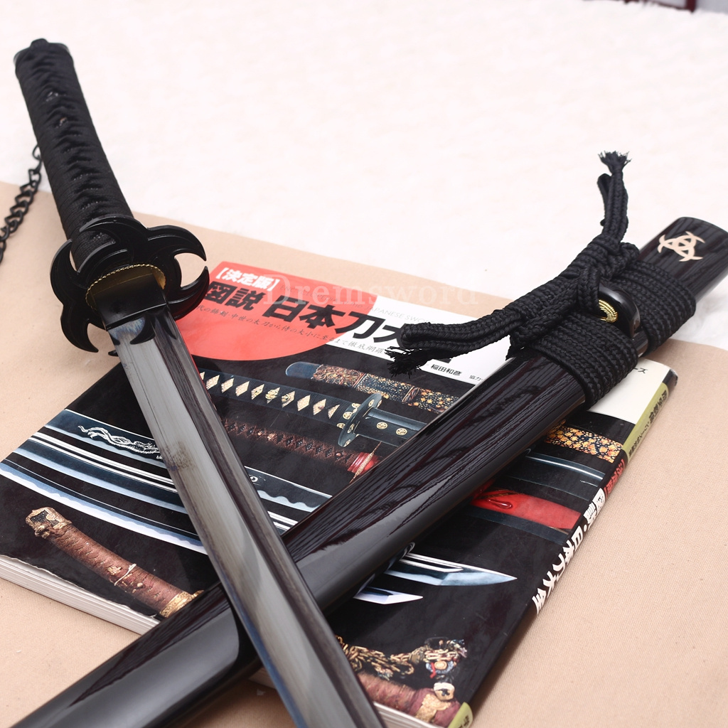 Black Blade 1060 Carbon Steel NARUTO Katana Japanese Samurai Functional Sword Shinogi ZUKURI Black