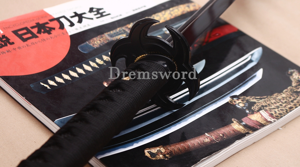 Black Blade 1060 Carbon Steel NARUTO Katana Japanese Samurai Functional Sword Shinogi ZUKURI Black