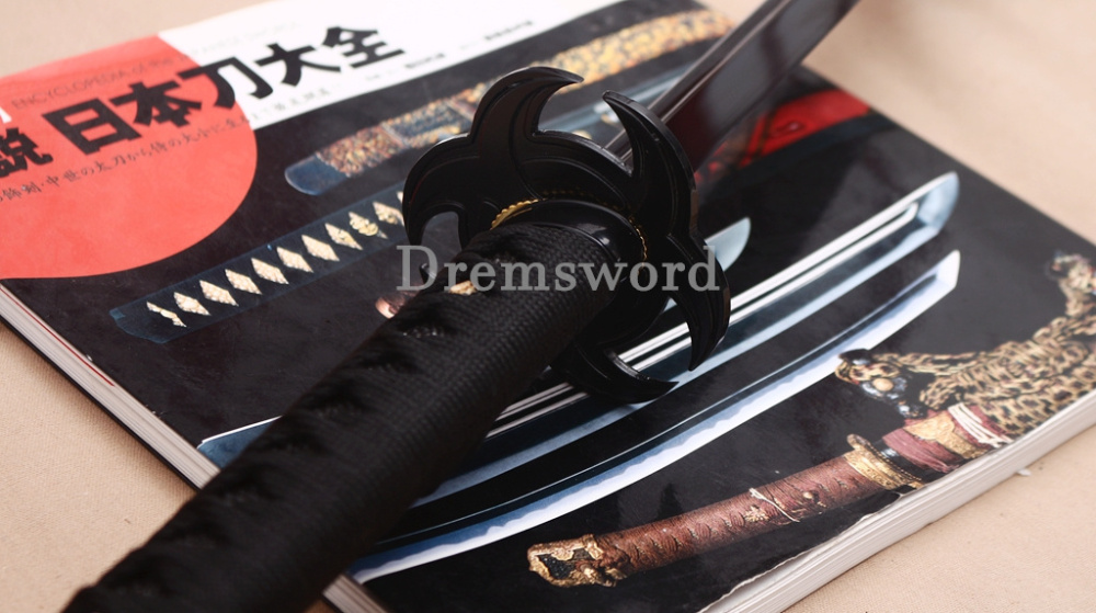 Black Blade 1060 Carbon Steel NARUTO Katana Japanese Samurai Functional Sword Shinogi ZUKURI Black