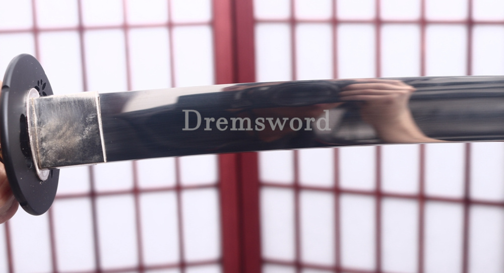 Through Hardened S5 Steel Katana Mirror Blade Japanese Samurai Functional Battle Sword Hira ZUKURI Green & Purple