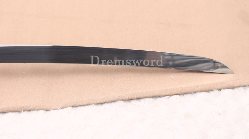 Through Hardened S5 Steel Katana Mirror Blade Japanese Samurai Functional Battle Sword Hira ZUKURI Green & Purple