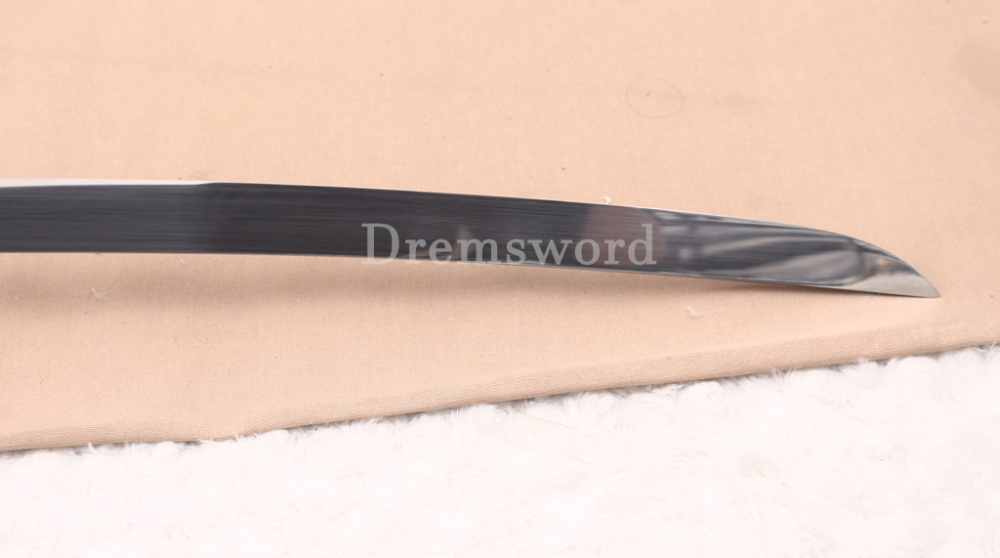 Through Hardened S5 Steel Katana Mirror Blade Japanese Samurai Functional Battle Sword Hira ZUKURI Green & Purple
