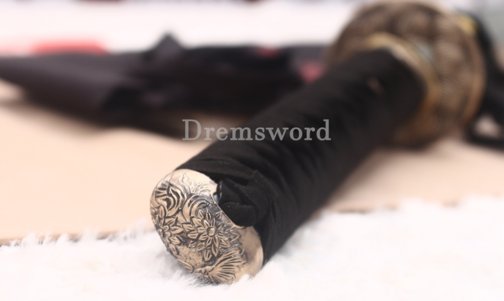 Handmade Damascus Folded Steel Katana Japanese Samurai Sword Battle Ready Shinogi Zukuri Green