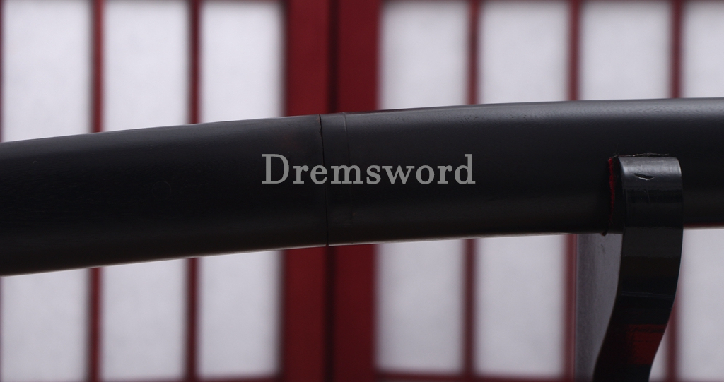 Twisted Pattern Damascus Folded Steel Black Wood Shirasaya Japanese Samurai Sword Battle Ready Shinogi Zukuri