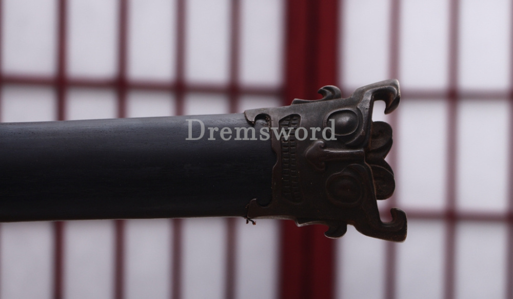 Damascus Folded Steel Han Jian 汉剑 Traditional Chinese Jian Sword Black Wood Battle Ready Sharp Sword