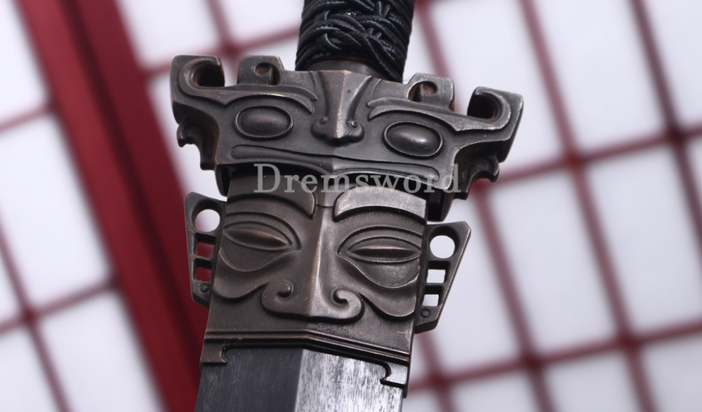 Damascus Folded Steel Han Jian 汉剑 Traditional Chinese Jian Sword Black Wood Battle Ready Sharp Sword