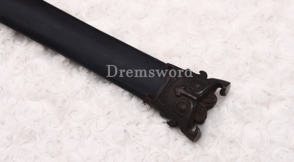 Damascus Folded Steel Han Jian 汉剑 Traditional Chinese Jian Sword Black Wood Battle Ready Sharp Sword