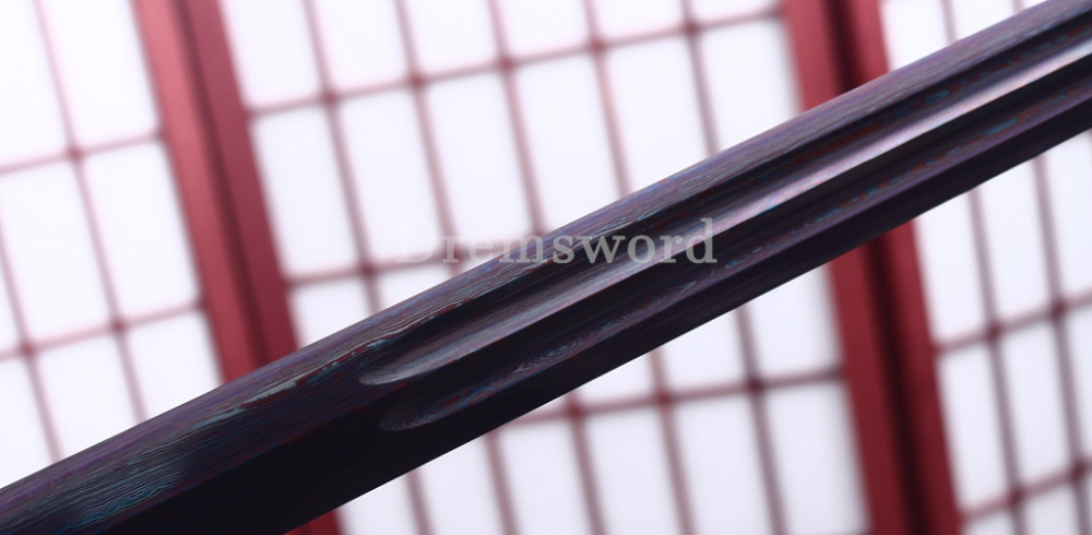 Damascus Folded Steel Han Jian 汉剑 Traditional Chinese Jian Sword Black Wood Battle Ready Sharp Sword