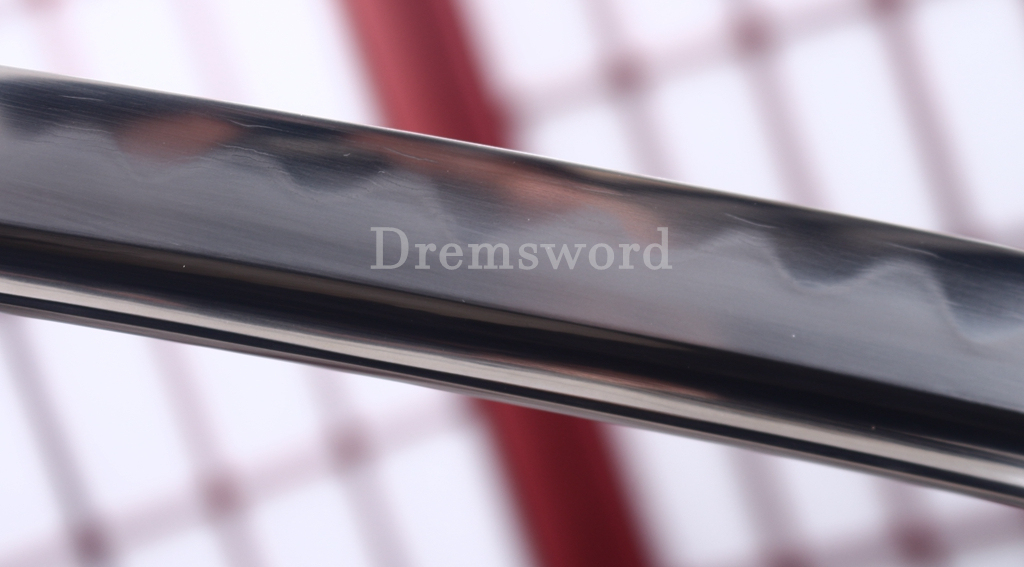 Hand Forge Sanmai Katana Japanese Samurai Sword for Battle Black Carved Dragon Saya Shinogi-Zukuri
