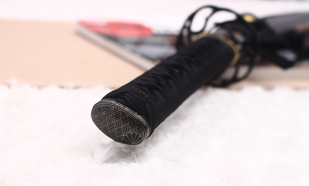 Handmade L6 Steel Clay Tempered Katana Suguha Hamon Japanese Samurai Sword Sharp Shinogi-Zukuri Sword Black
