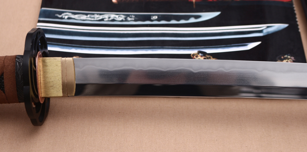 Handmade L6 Steel Clay Tempered Katana Hadori Polishing Japanese Samurai Sword O Kissaki Shinogi-Zukuri Sword Black