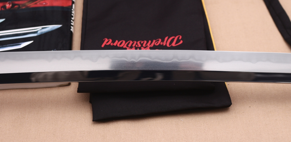 Handmade L6 Steel Clay Tempered Katana Hadori Polishing Japanese Samurai Sword O Kissaki Shinogi-Zukuri Sword Black