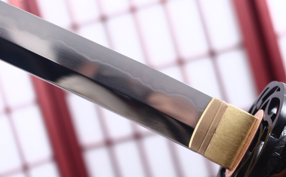 Handmade L6 Steel Clay Tempered Katana Hadori Polishing Japanese Samurai Sword O Kissaki Shinogi-Zukuri Sword Black