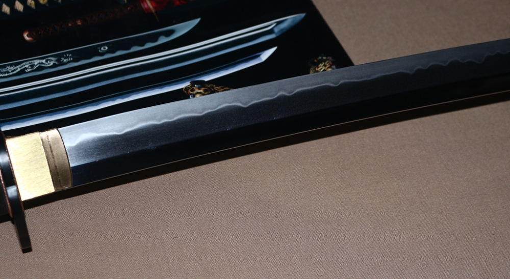 Handmade L6 Steel Clay Tempered Katana Hadori Polishing Japanese Samurai Sword O Kissaki Shinogi-Zukuri Sword Black