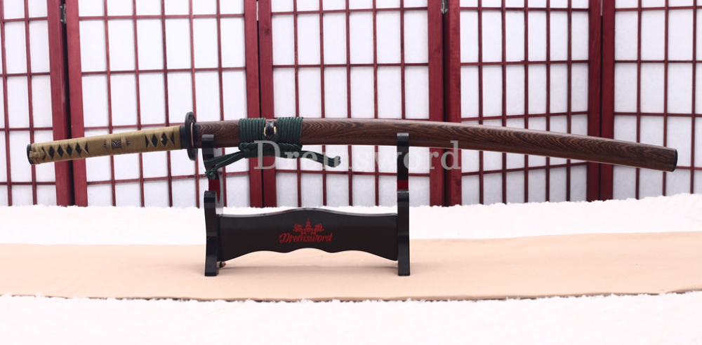 L6 Steel Clay Tempered Katana Hadori Polishing O Kissaki Japanese Samurai Sword Shinogi-Zukuri with Hishigame Brown