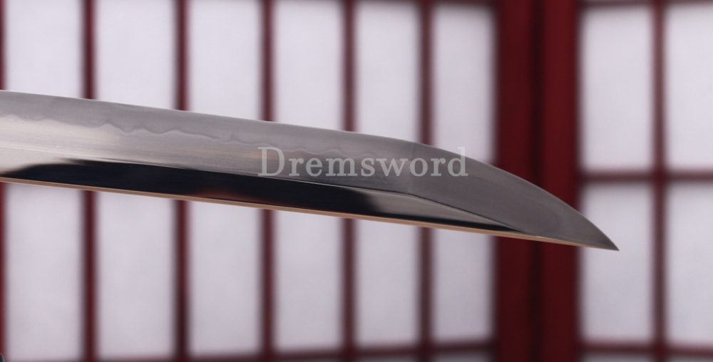 L6 Steel Clay Tempered Katana Hadori Polishing O Kissaki Japanese Samurai Sword Shinogi-Zukuri with Hishigame Brown