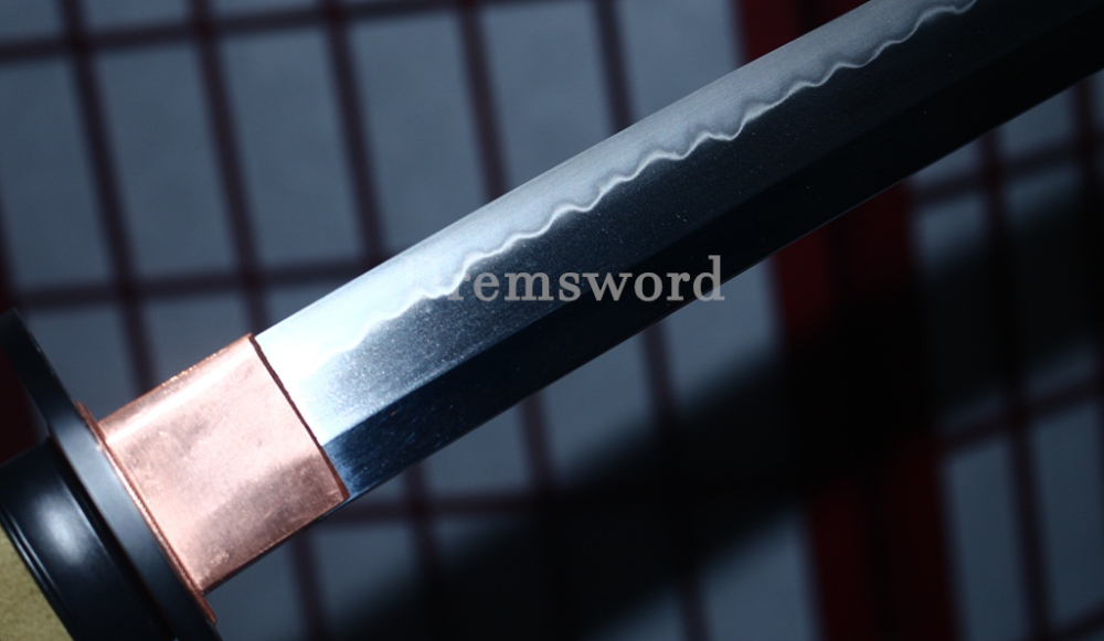 L6 Steel Clay Tempered Katana Hadori Polishing O Kissaki Japanese Samurai Sword Shinogi-Zukuri with Hishigame Brown