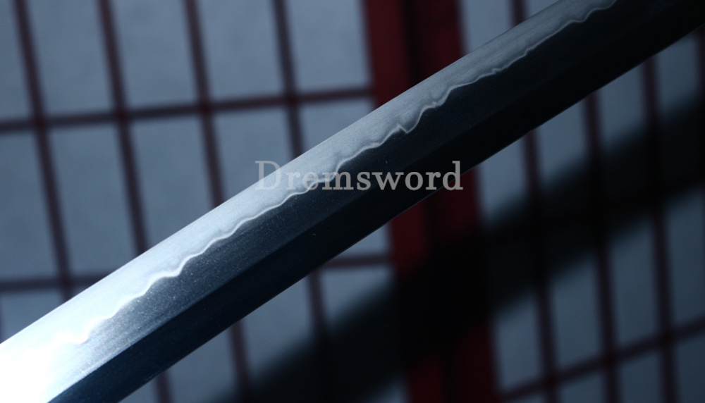 L6 Steel Clay Tempered Katana Hadori Polishing O Kissaki Japanese Samurai Sword Shinogi-Zukuri with Hishigame Brown
