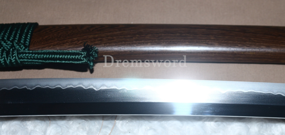 L6 Steel Clay Tempered Katana Hadori Polishing O Kissaki Japanese Samurai Sword Shinogi-Zukuri with Hishigame Brown