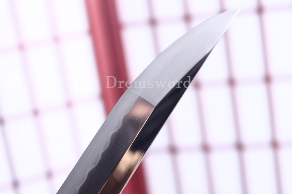 L6 Steel Clay Tempered Katana Hadori Polishing O Kissaki Japanese Samurai Sword Shinogi-Zukuri with Hishigame Brown