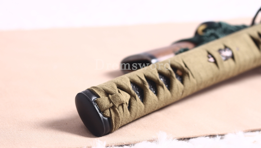 L6 Steel Clay Tempered Katana Hadori Polishing O Kissaki Japanese Samurai Sword Shinogi-Zukuri with Hishigame Brown