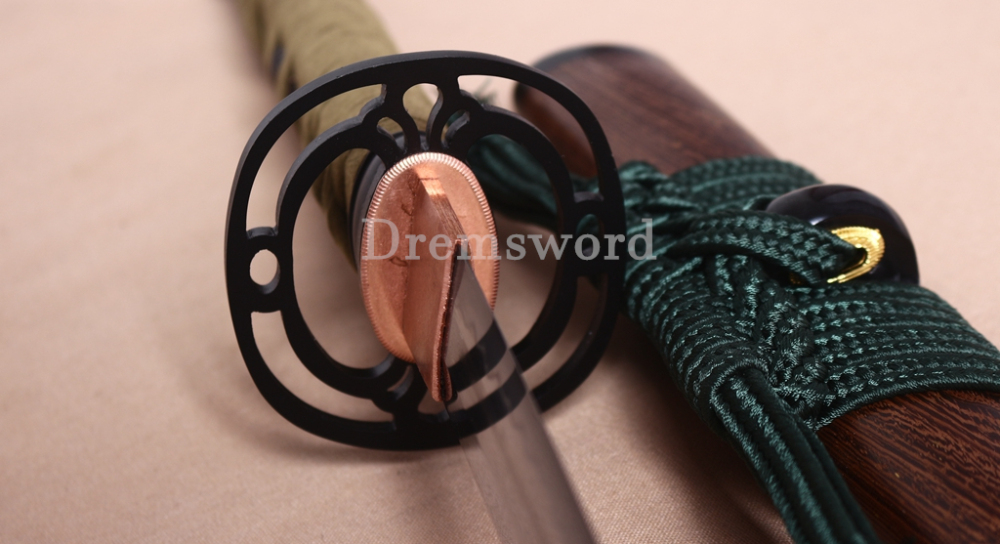 L6 Steel Clay Tempered Katana Hadori Polishing O Kissaki Japanese Samurai Sword Shinogi-Zukuri with Hishigame Brown
