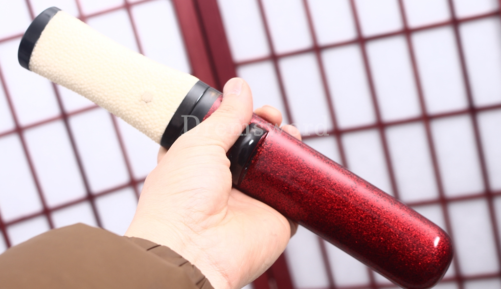 Handmade L6 Steel Clay Tempered Tanto Japanese Samurai Sword Dagger Hira-Zukuri Sword Red Urushi-nuri Saya