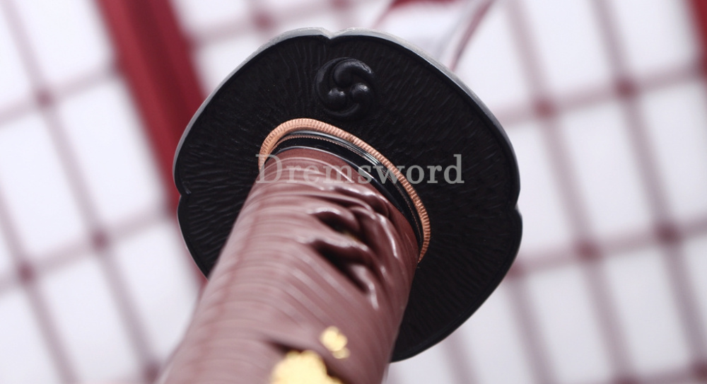 T10 Clay Tempered Katana Japanese Samurai Sword SHINOGI-ZUKURI Battle Ready Red