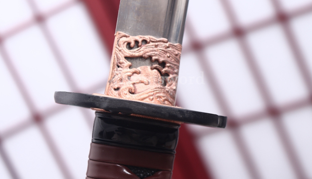T10 Clay Tempered Katana Japanese Samurai Sword SHINOGI-ZUKURI Battle Ready Red
