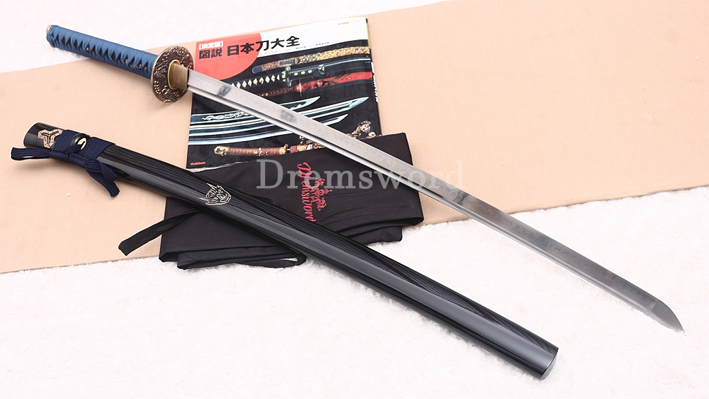 T10 Clay Tempered Kill Bill Katana Demon's Swoord Japanese Samurai Sword SHINOGI-ZUKURI Battle Ready Black