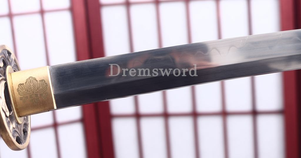 T10 Steel Clay Tempered Katana Japanese Samurai Sword SHINOGI-ZUKURI Battle Ready Grey