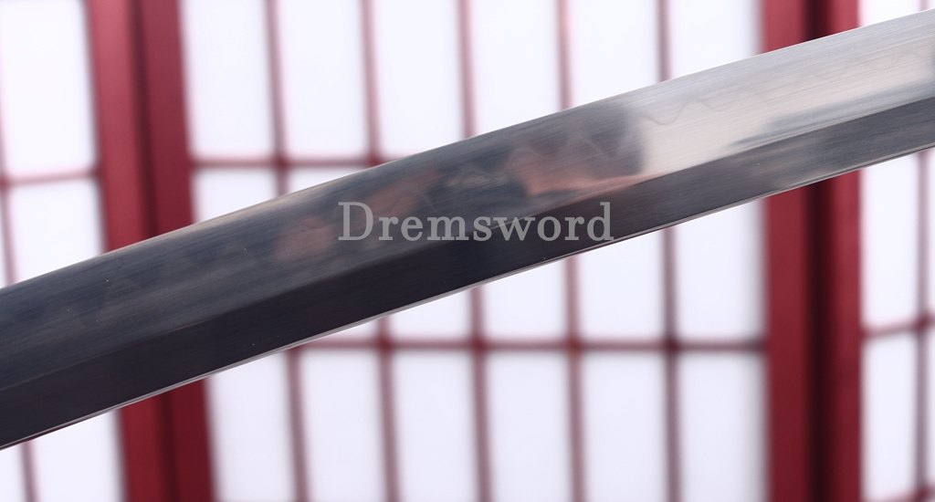T10 Steel Clay Tempered Katana Japanese Samurai Sword SHINOGI-ZUKURI Battle Ready Grey